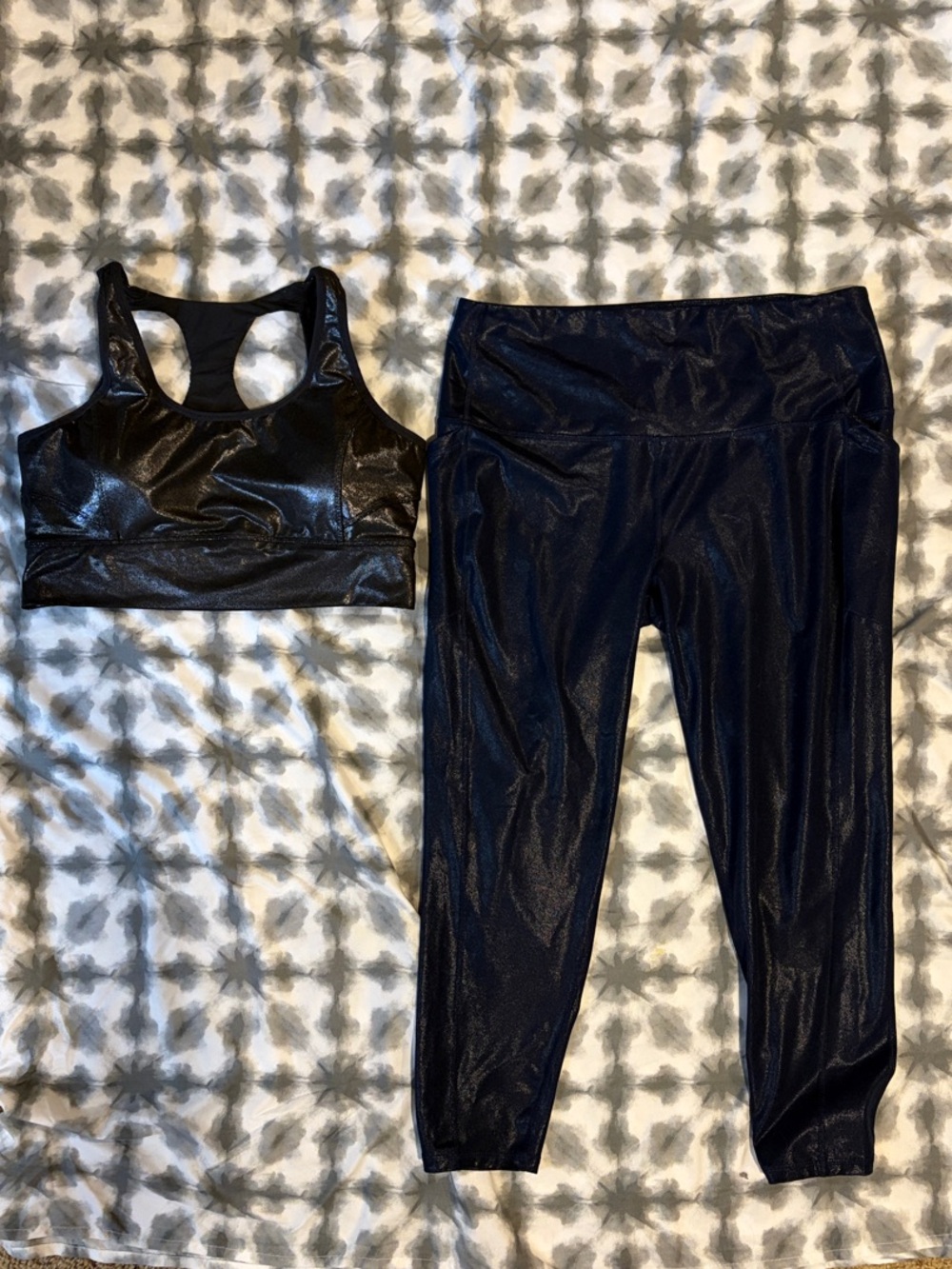 DSG Shimmery Navy-Black High-Waist Leggings